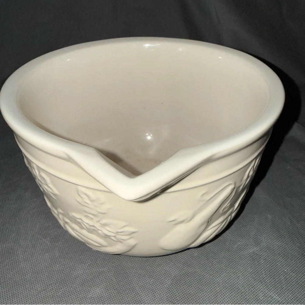 Williams Sonoma Large Embossed Handled Pitcher Bowl